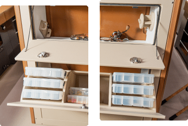 An image of an Avalon Pontoons multi-use boat storage